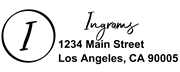 Circle Script Letter I Monogram Stamp Sample